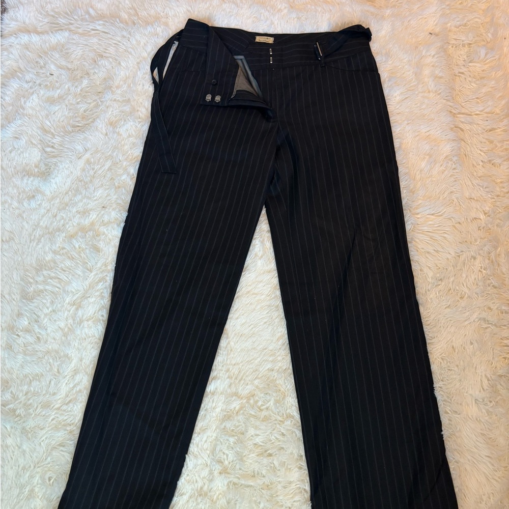 Men's Black Pinstripe Pants